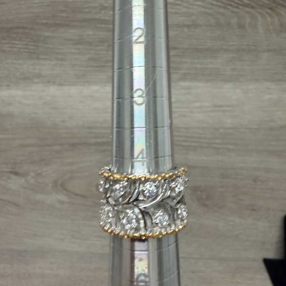 Elegant Gold tone‎ and Sterling Silver Women's Ring .925